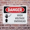 Signmission High Voltage Overhead Danger Sign, Plastic, 10in W x 7in L, 2PK OS-2PACK-DS-P-710-L-1334 - alternate 7